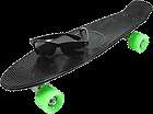 Stereo Vinyl Cruiser Skateboard   Complete Black w/ Sunglasses