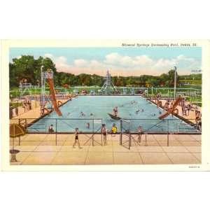  1950s Vintage Postcard   Mineral Springs Swimming Pool 