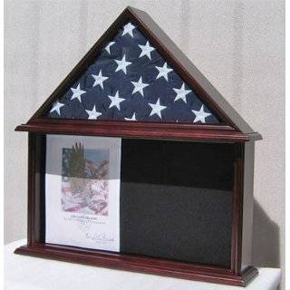 Military Shadow Box, Burial / Funeral Flag Display Case for 5 X 9.5 