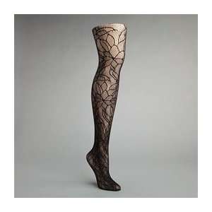  Black Floral Net Tights (Size S/m) By HUE 