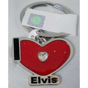 Elvis Presley Keychain Heart Shape Stone Style 