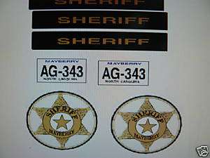 Mayberry NC Sheriff Car Decals 124 Custom  