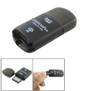   USB 2.0 Dark Gray Plastic Micro SD TF Card Reader w Cap Electronics