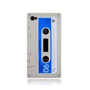  Cream Silicone Cassette Case for Iphone 4 Cell Phones 