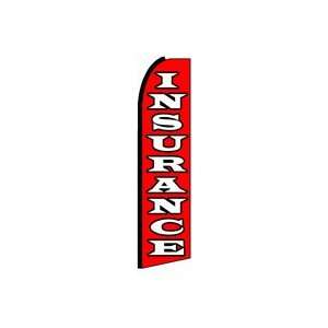  Insurance (Red/White) Feather Banner Flag (11.5 x 3 Feet 