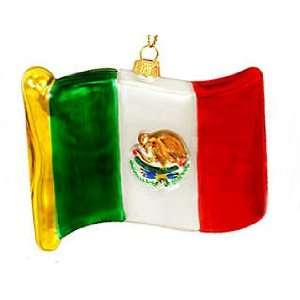  Mexico Flag Glass Ornament