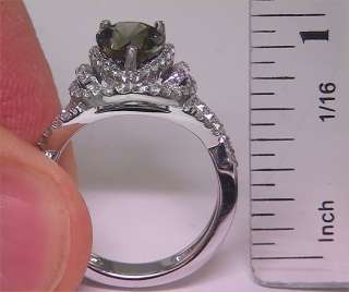   Natural Green Sapphire Diamond Engagement Wedding Ring 18k Gold  