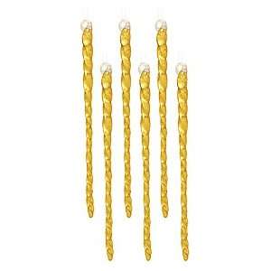  Set of 6 Gold Glass Icicle Ornaments