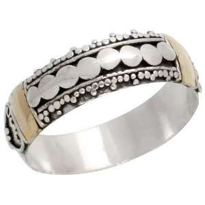  Sterling Silver Bali Style Band, 1/4 (6mm) wide, size 10 