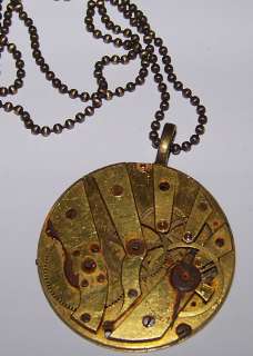 Industrial Steampunk Necklace Old Pocket Watch Jewelry Artist Designer 