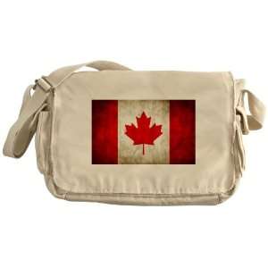  Khaki Messenger Bag Canadian Flag Grunge 