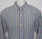 Mens Paul Fredrick Dress Shirt Size 17/36 Stripes 