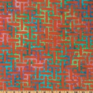   Indian Batik Dreamcatcher Orange Fabric By The Yard Arts, Crafts