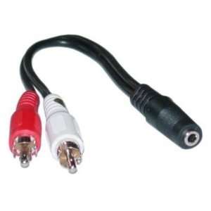  3.5mm Female (Jack) Stereo to 2 RCA Male (Plug) Adapters 