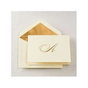  Engraved Gold Script Initial Notes   M