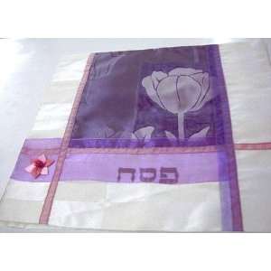  Matzah Cover  Purple Flower