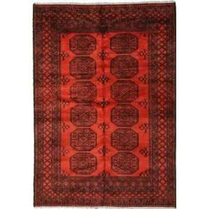  53 x 76 Red Hand Knotted Wool Afghan Rug Furniture 