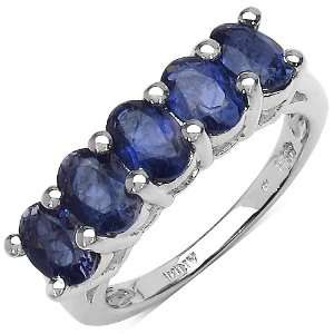  1.60 Carat Genuine Iolite Sterling Silver Ring Jewelry