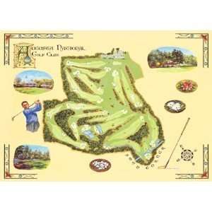  Golf Course Map Augusta   Bernard Willington 30x24 