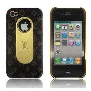  IPHONE 4 LEATHER HARD BACK CASE/COVER (Brown Monogram 4g os4 
