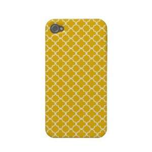   Yellow Quatrefoil Pattern Iphone 4 Covers  Players & Accessories