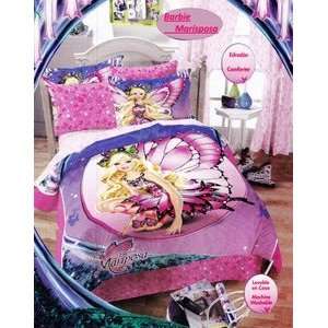  6pc Pink Barbie Mariposa Twin sz Comforter Bed Set