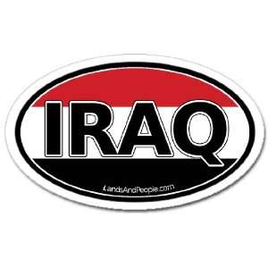  Iraq and Iraqi Flag Car Bumper Sticker Decal Oval 