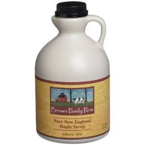  Brown Family Farm Pure New England Maple Syrup, 32 oz Jug 