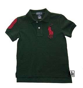 NWT Ralph Lauren Boys Green Big Pony Polo Shirt 4 4T  