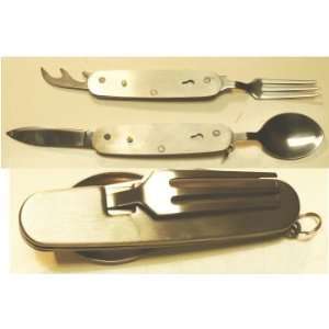  Mini Hobo style folding knife with fork, knife, spoon, can 