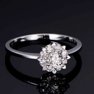 FASHION NEW Diamond Solitaire Solid 14K White Gold Halo Engagement 