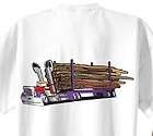 Peterbilt Logging Truck Cartoon T shirt #1038 semi timber log hauler