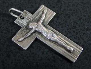 Antique Russian Silver Jesus Christ Orthodox CROSS 19th Century Rare 