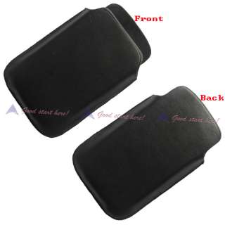 Black Leather Pocket Case Pouch For BlackBerry Torch 9800  