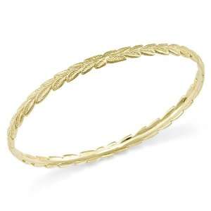  Maile Leaf 4.5mm Bracelet in 14K Yellow Gold   Size 8 