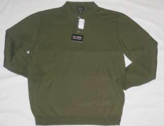 JOS A BANK Mens Silk Polo Sweater Olive Green XL NEW WITH TAGS  