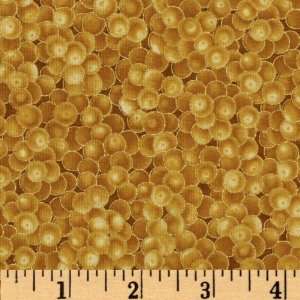  44 Wide Winter Magic Ball Clusters Metallic Gold Fabric 