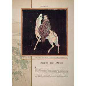 1933 Japanese Japan Lacquer Art Buffalo Print SET RARE   Original 