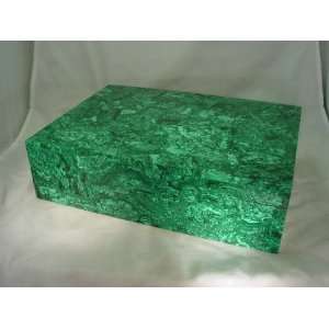  Huge Hand Made in Zaire Africa Solid Malachite Jewelry Box 