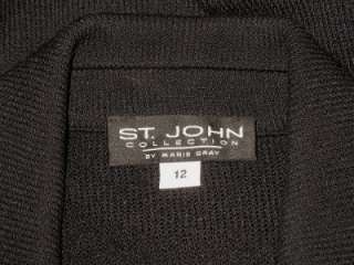 St John collection knit black suit jacket blazer size 10 12 14  