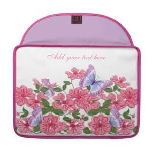    Rosy Floral and Butterflies Sleeves For Macbooks Electronics