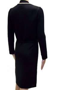 ST JOHN Sport Long Sleeve Knit Dress Wool Blend Black S  