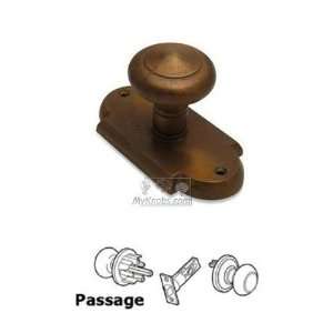 Rustic revival bronze   passage concentric knob with scalloped rectang