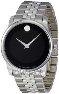Movado Stainless Steel Black Museum Dial Mens Watch 0606504  