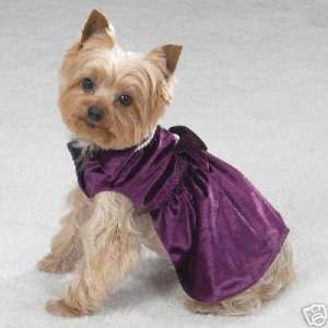  Luxury Velvet Plum Dog Dress MEDIUM