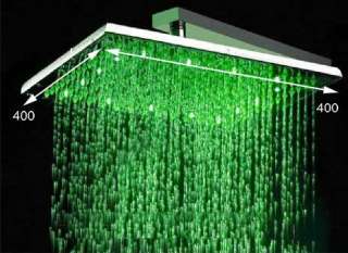 16 Big Stainless Steel Square LED Rain Shower Head YS 2012  