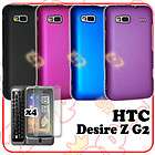 pcs Color Rubber Cover Case + LCD Protector For HTC Desire Z G2