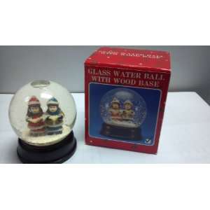  Glass Snow Globe with Wooden Base 
