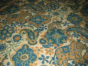 MONKWELL LEE JOFA fabric linen SAMSUN FROM ENGLAND GOLD, BLUE, GREEN 