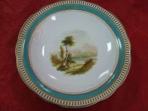 Antique Hand Painted English uk england Elevated plate c.1850  